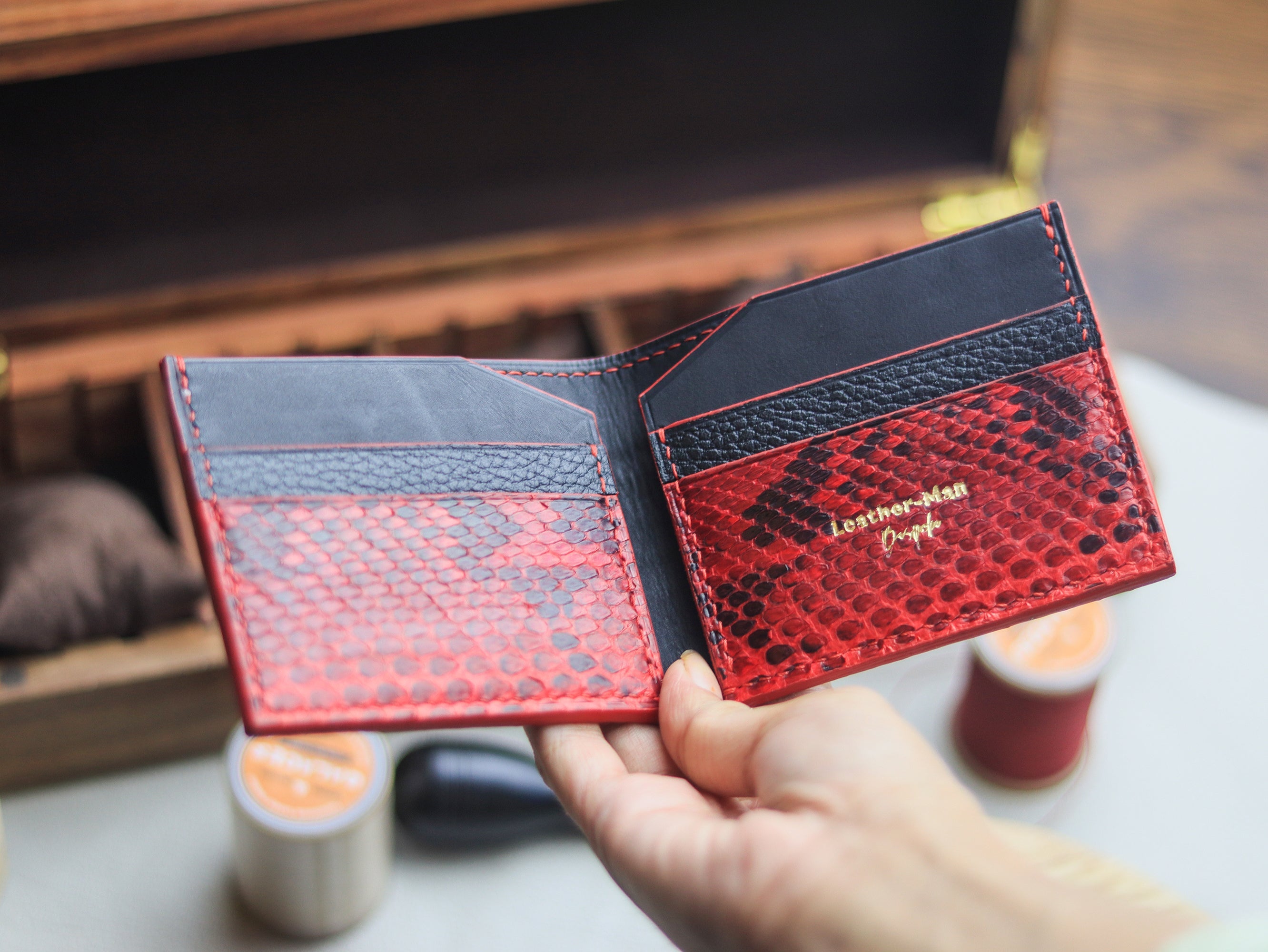 LARSON -  VENETIAN RED PYTHON SKIN